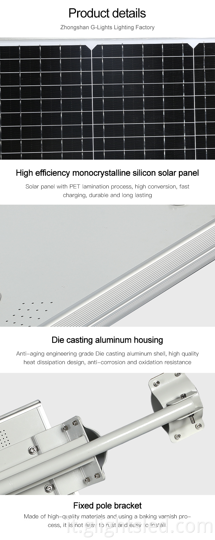 ALTA LIGHTRA ALLUMINIO ATTRAPPOSTO IP 65 WATTRO IP65 50W 100W 150W 200W COB integrata tutto in un lampione a LED